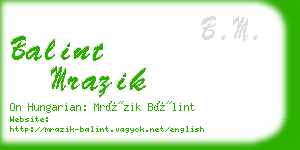 balint mrazik business card